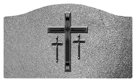 DASHELL-517-BK-SH-SL Black 3 Crosses Shimmer Silver Background